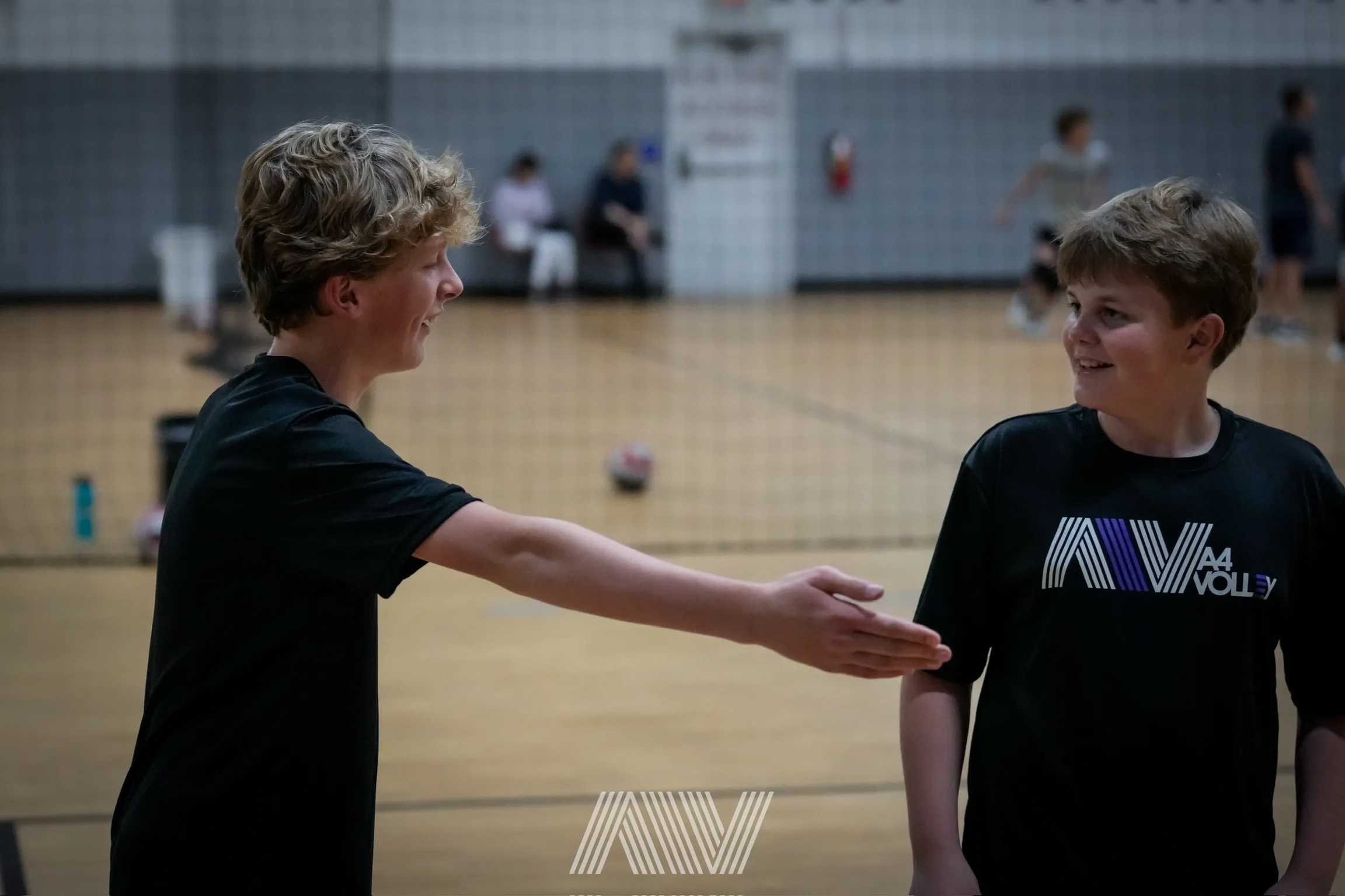 A4 Volleyball athlete playing inside the training center